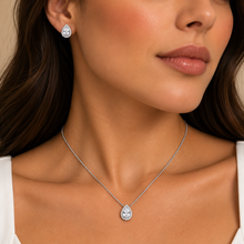 Conjunto Gota Cristal Prateado