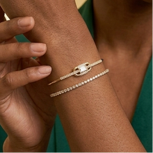 Bracelete Elo de Luz Cravejado Dourado Folheado 18k