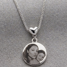 Colar personalizado com foto gravada a laser prata Semijoia