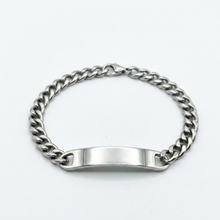 Pulseira Placa Prata Aço Inox Não Escurece