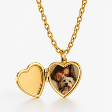 Relicário coração com imã dourado - Semijoia