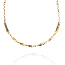 Colar Aro Chapa Trançado Dourado - Semijoia