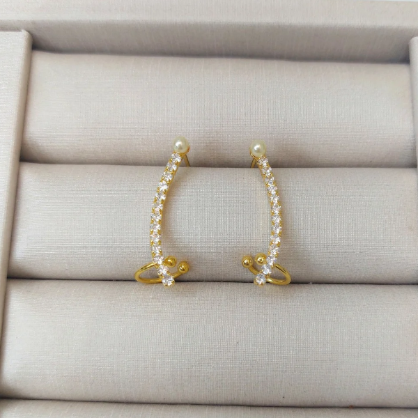 Ear Cuff Pérola - Semijoia