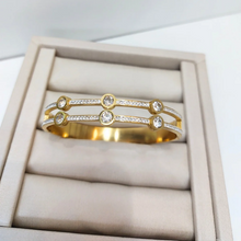 Bracelete 6 cristais - Aço Inoxidável