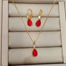 Conjunto Gota Ruby - Semijoia