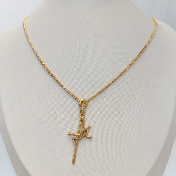 Colar Pingente Fé Dourado - Semijoia
