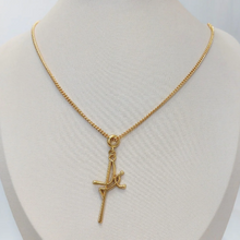 Colar Pingente Fé Dourado - Semijoia