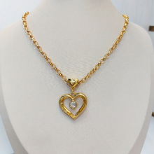 Colar Coração com Ponto de Luz - Semijoia