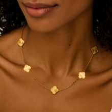 Colar Trevo Dourado - Aço Inoxidável