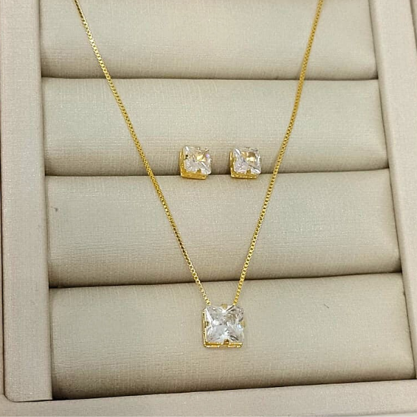 Conjunto Cristal - Semijoia