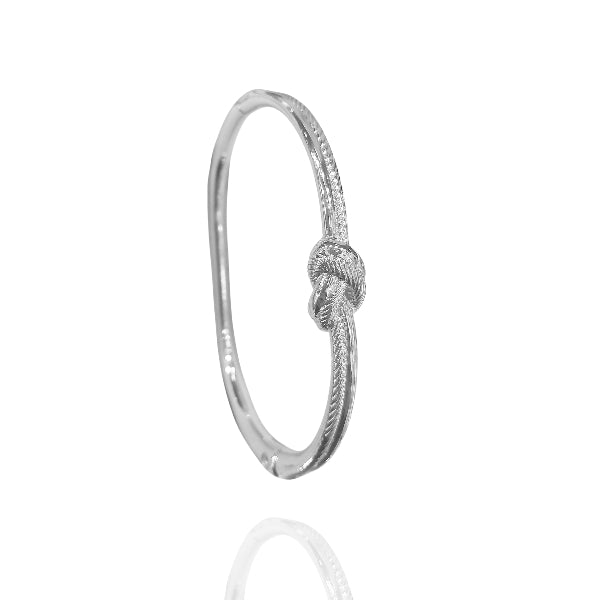 Bracelete Nó Prata Semijoia Design Moderno
