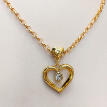 Colar Coração com Ponto de Luz - Semijoia