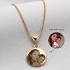 Colar personalizado com foto gravada a laser dourado Semijoia