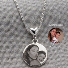 Colar personalizado com foto gravada a laser prata Semijoia
