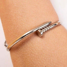 Bracelete Prego Prata Aço Inox