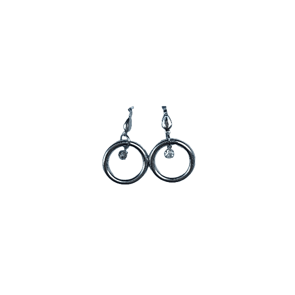 Brinco Minimalista Circular prata - Amba Black