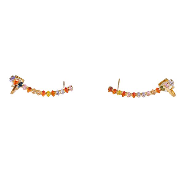 Ear Hook Zircônias Coloridas: Brilho Vibrante para suas Orelhas! - Amba Black